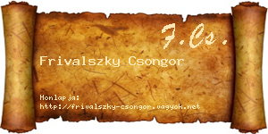 Frivalszky Csongor névjegykártya